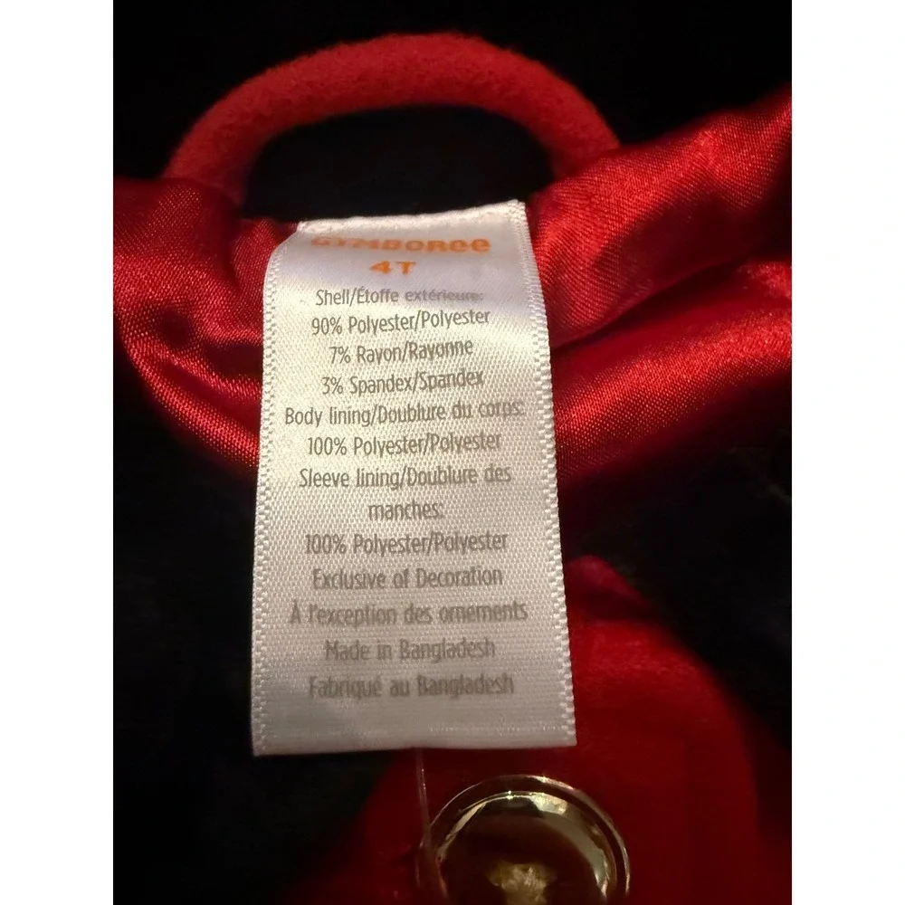 Gymboree Girls Crimson Red Velvet Trim Wool Blend Dress Coat 4T 3056259 New